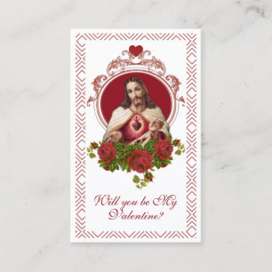 Heiliges Herz Katholische Valentine Religiöses Geb Visitenkarte