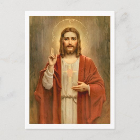 Heiliges Herz mit Halo Postkarte (Vorderseite)