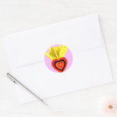 Heiliges Herz mit Rosa Runder Aufkleber (Umschlag)