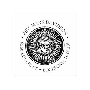 HEILIGES HERZ PERSONALISIERTEN NAMENS JESUSS GUMMISTEMPEL