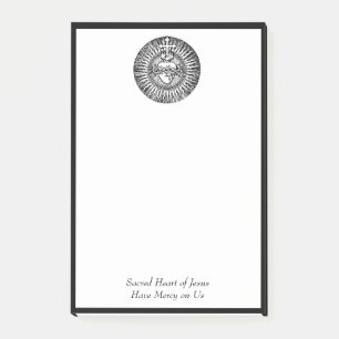 Heiliges Herz queren traditionellen Katholischen Post-it Klebezettel