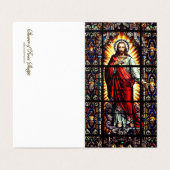 Heiliges Herz Religiöse katholische Beerdigung Hei Visitenkarten (Außenseite Aufgefaltet)