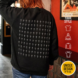 Heiliges Herz Symmetrische Weiße Kreuze Johannes 1 Sweatshirt