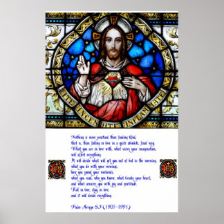 Heiliges Herz und Arrupe Gebet Poster