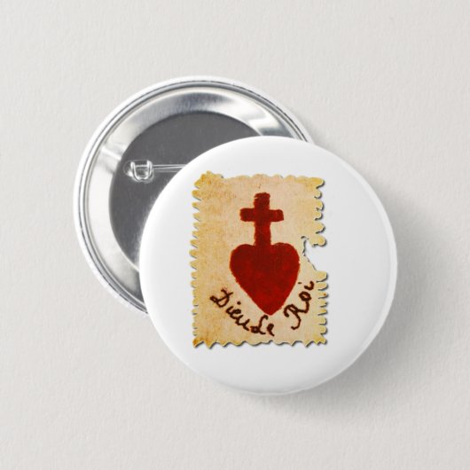 Heiliges Herz Vendée Dieu, le Roi Katholic Button (Vorne & Hinten)