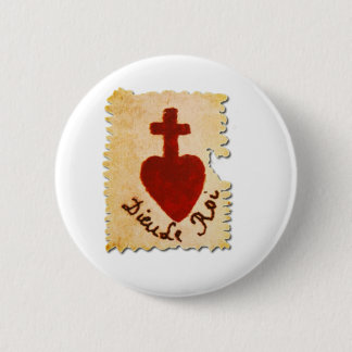 Heiliges Herz Vendée Dieu, le Roi Katholic Button