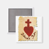 Heiliges Herz Vendée Dieu, le Roi Katholic Magnet (Vorderseite/Rückseite)