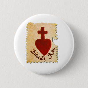 Heiliges Herz Vendée Dieu, le Roi katholisch Button