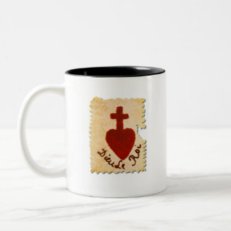 Heiliges Herz Vendée Dieu, le Roi katholisch Zweifarbige Tasse