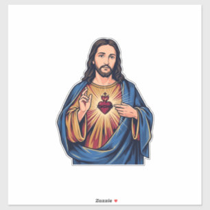 Heiliges Herz Vintage Gravur Religiöser Vektor De Aufkleber