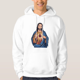 Heiliges Herz Vintage Gravur Religiöser Vektor De Hoodie
