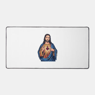 Heiliges Herz Vintage Gravur Religiöser Vektor De Schreibtischunterlage