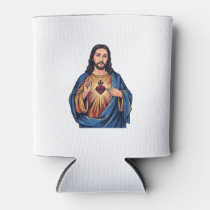 Heiliges Herz Vintage-Stich religiöser Vektor De Dosenkühler