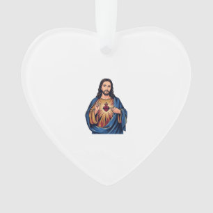 Heiliges Herz Vintage-Stich religiöser Vektor De Ornament