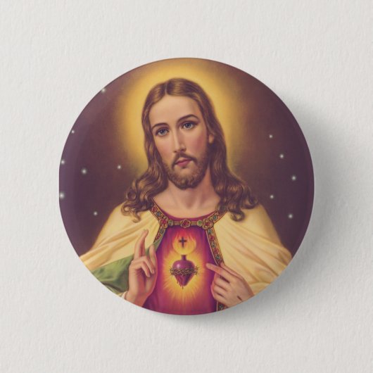 Heiliges Herz von Jesus Button (Vorderseite)