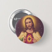 Heiliges Herz von Jesus Button (Vorne & Hinten)