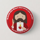 Heiliges Herz von Jesus Button (Vorderseite)