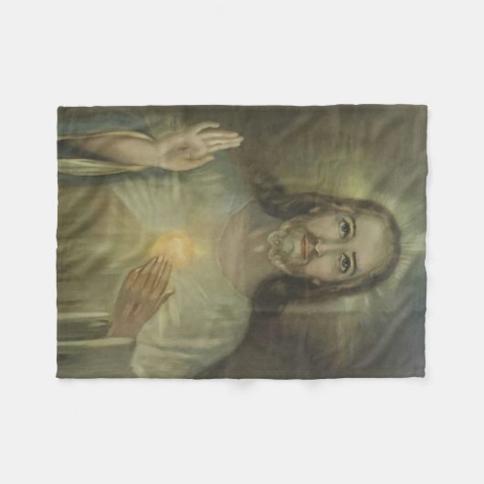 Heiliges Herz von Jesus-Inthronisation Fleecedecke (Vorderseite (Horizontal))