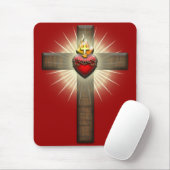 Heiliges Herz von Jesus-Kreuz Mousepad (Mit Mouse)