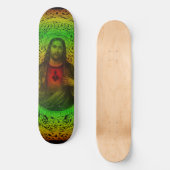 Heiliges Herz von Jesus Rastafari Skateboard (Vorderseite)