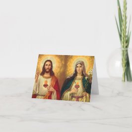 Heiliges Herz von Jesus und von Jungfrau Mary Dankeskarte