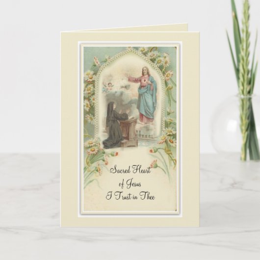 Heiliges Herz von Jesus verspricht St Margaret Karte (Vorderseite)