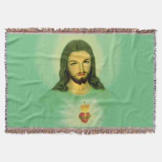 Heiliges Herz von Jesus werfen Blanket Decke (Vorderseite)