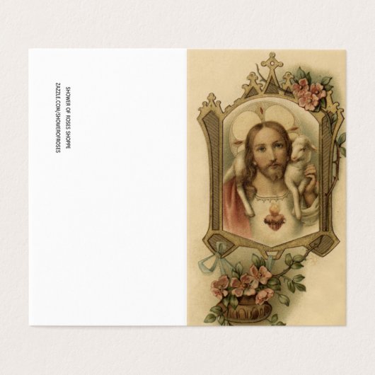 Heiliges Herz von JesusCatholic Beileid danken Visitenkarten (Außenseite Aufgefaltet)