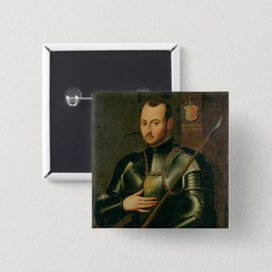 Heiliges Ignatius von Loyola Button (Vorne & Hinten)