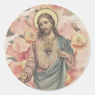 Heiliges katholisches Herz Jesu Runder Aufkleber