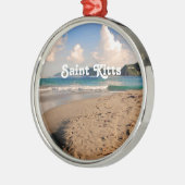 Heiliges Kitts setzen auf den Strand Silbernes Ornament (Links)
