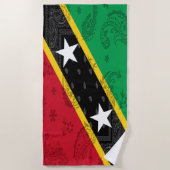 Heiliges Kitts u. Nevis kennzeichnen Badetuch (Vorderseite)