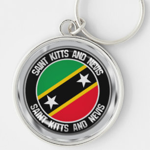 Heiliges Kitts und rundes Emblem Nevis Schlüsselanhänger