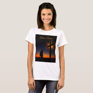 Heiliges Kreuz beim Sonnenuntergang (Personalisier T-Shirt