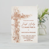 Heiliges Kreuz Erste Heilige Kommunion Folieneinladung (Stehend vorne)