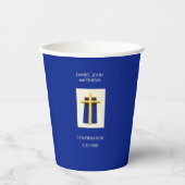 Heiliges Kreuz Fett blaues religiöses Party Pappbecher (Vorderseite)