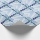 Heiliges Kreuz in Zwei-Ton Blau-Blauen Geschenkpapier (Ecke)