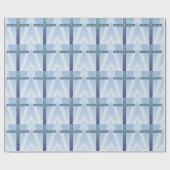 Heiliges Kreuz in Zwei-Ton Blau-Blauen Geschenkpapier (Flach)