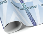 Heiliges Kreuz in Zwei-Ton Blau-Blauen Geschenkpapier (Rolleneckpunkt)