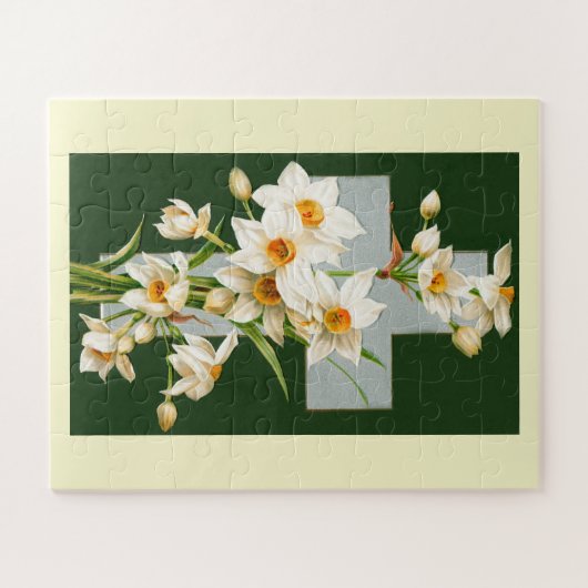 Heiliges Kreuz mit Blume zu Ostern Puzzle (Horizontal)