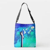 Heiliges Kreuz Sapphire Blue N Aqua Tragetaschen Mit Langen Trägern (Rückseite)