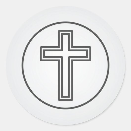 Heiliges Kreuz und Gebet Runder Aufkleber (Vorderseite)