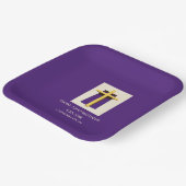 Heiliges Kreuz und Lila religiöse Bestätigung Pappteller (Gewinkelt)