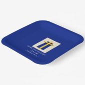 Heiliges Kreuz und mutige blaue religiöse Bestätig Pappteller (Gewinkelt)