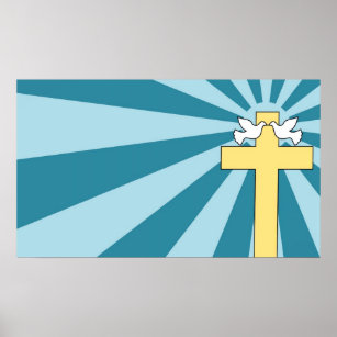 Heiliges Kreuz und Tauben Poster