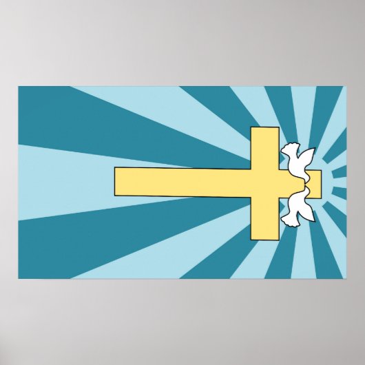 Heiliges Kreuz und Tauben Poster (Vorne)