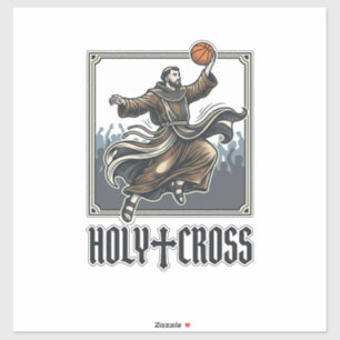 Heiliges Kreuz Vintage Basketball Religiöses Shirt Aufkleber