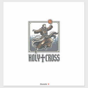 Heiliges Kreuz Vintage Basketball Religiöses Shirt Aufkleber
