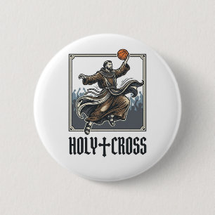 Heiliges Kreuz Vintage Basketball Religiöses Shirt Button