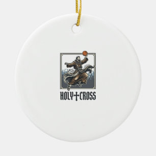 Heiliges Kreuz Vintage Basketball Religiöses Shirt Keramik Ornament